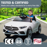 White Mercedes Benz CLS 350 Kids Electric Ride-On Car with Remote