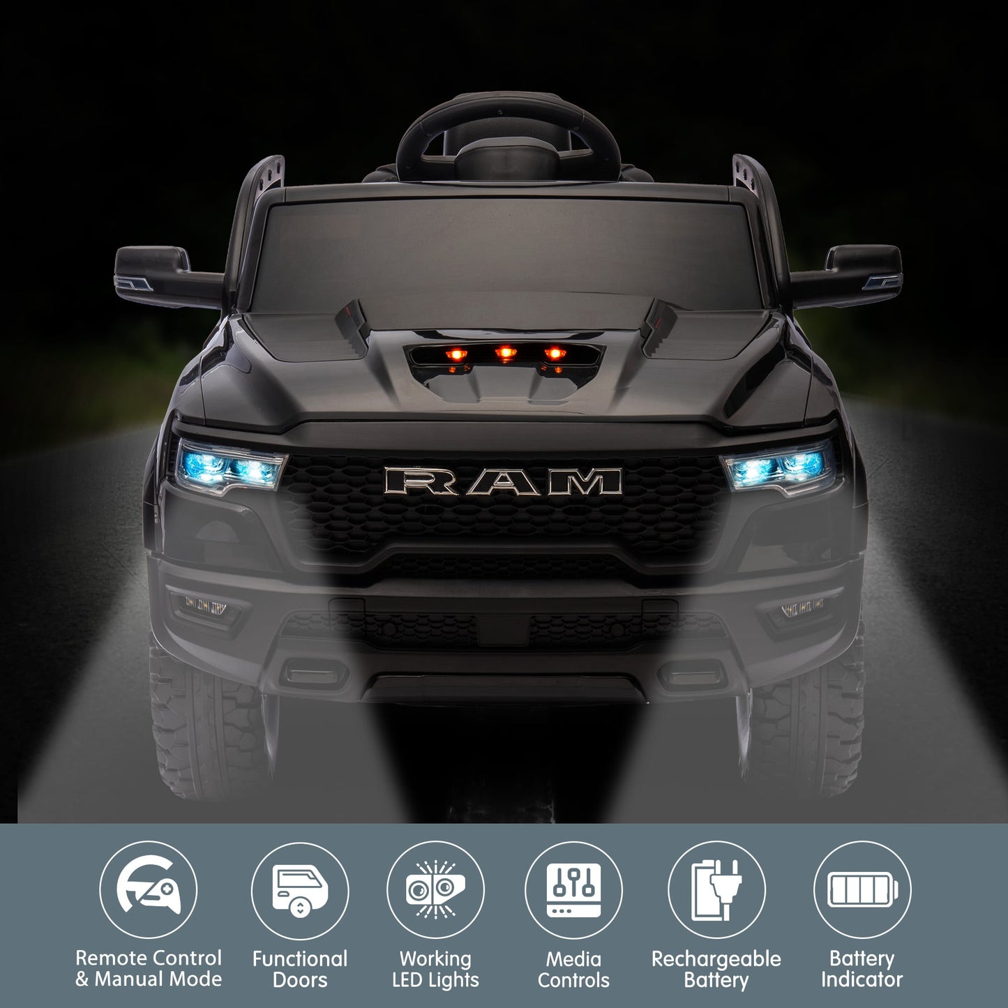 Ram 1500 RHO Kids Electric Ride On Car with Remote Control Kids