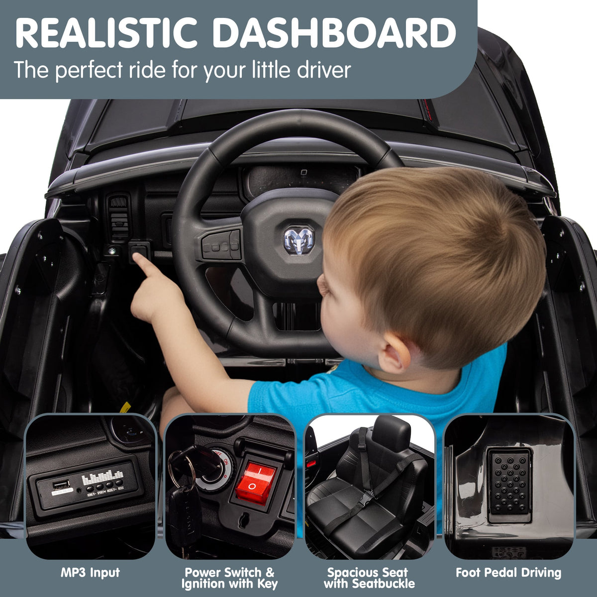 Ram 1500 RHO Kids Electric Ride On Car with Remote Control Kids