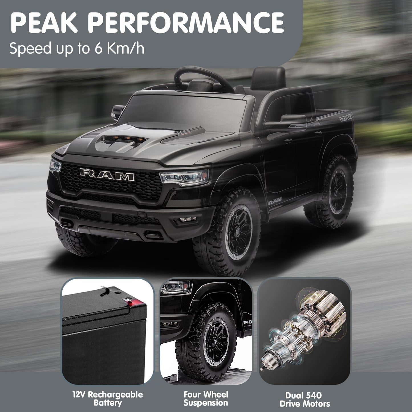 Ram 1500 RHO Kids Electric Ride On Car with Remote Control Kids