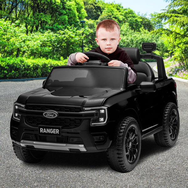  Electric Kids Ride On Car in Black/Blue/Red with Realistic Features
