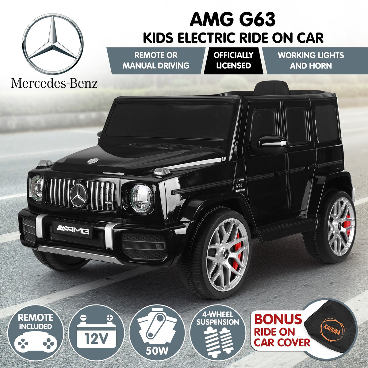 Kids Electric Ride On Car Remote Control Dual 25W Motors Kahuna Mercedes Benz AMG Licensed G63