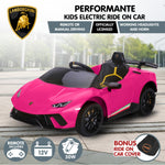 Lamborghini Performante Kids Electric Ride On Car  Black/White/Pink/Yellow