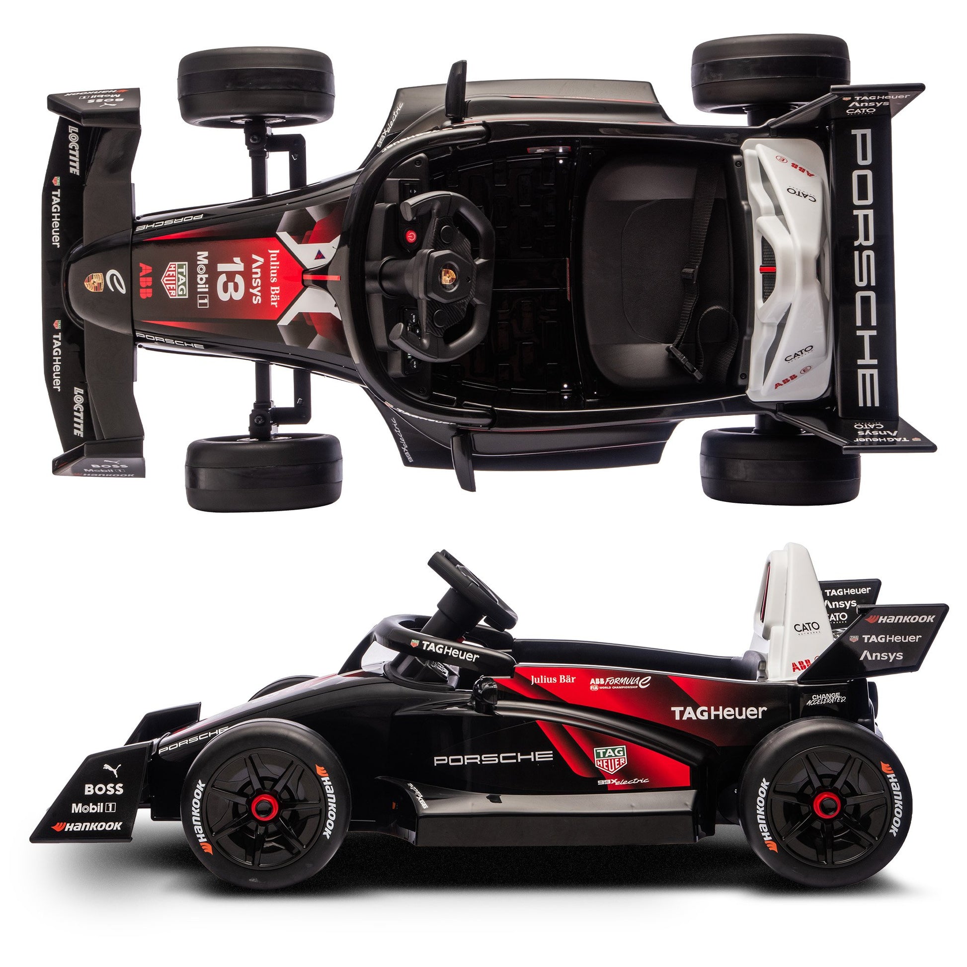 Porsche Formula E Kids Electric Ride On Car Remote Control 60W Dual Motors MP3 Player