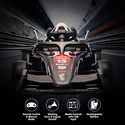 Porsche Formula E Kids Electric Ride On Car Remote Control 60W Dual Motors MP3 Player