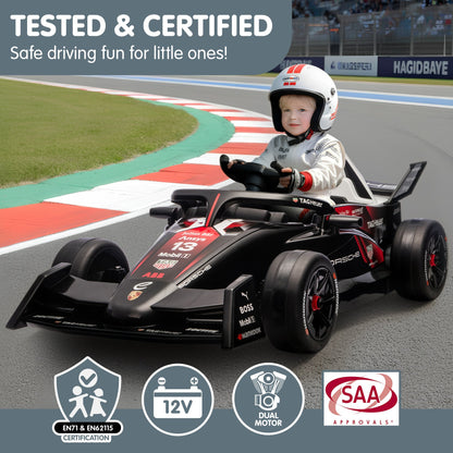 Porsche Formula E Kids Electric Ride On Car Remote Control 60W Dual Motors MP3 Player