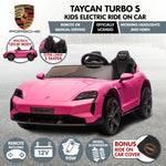 Kahuna Porsche Taycan Turbo S Kids Electric Ride On Car Remote Control 90W Four Wheel Suspens