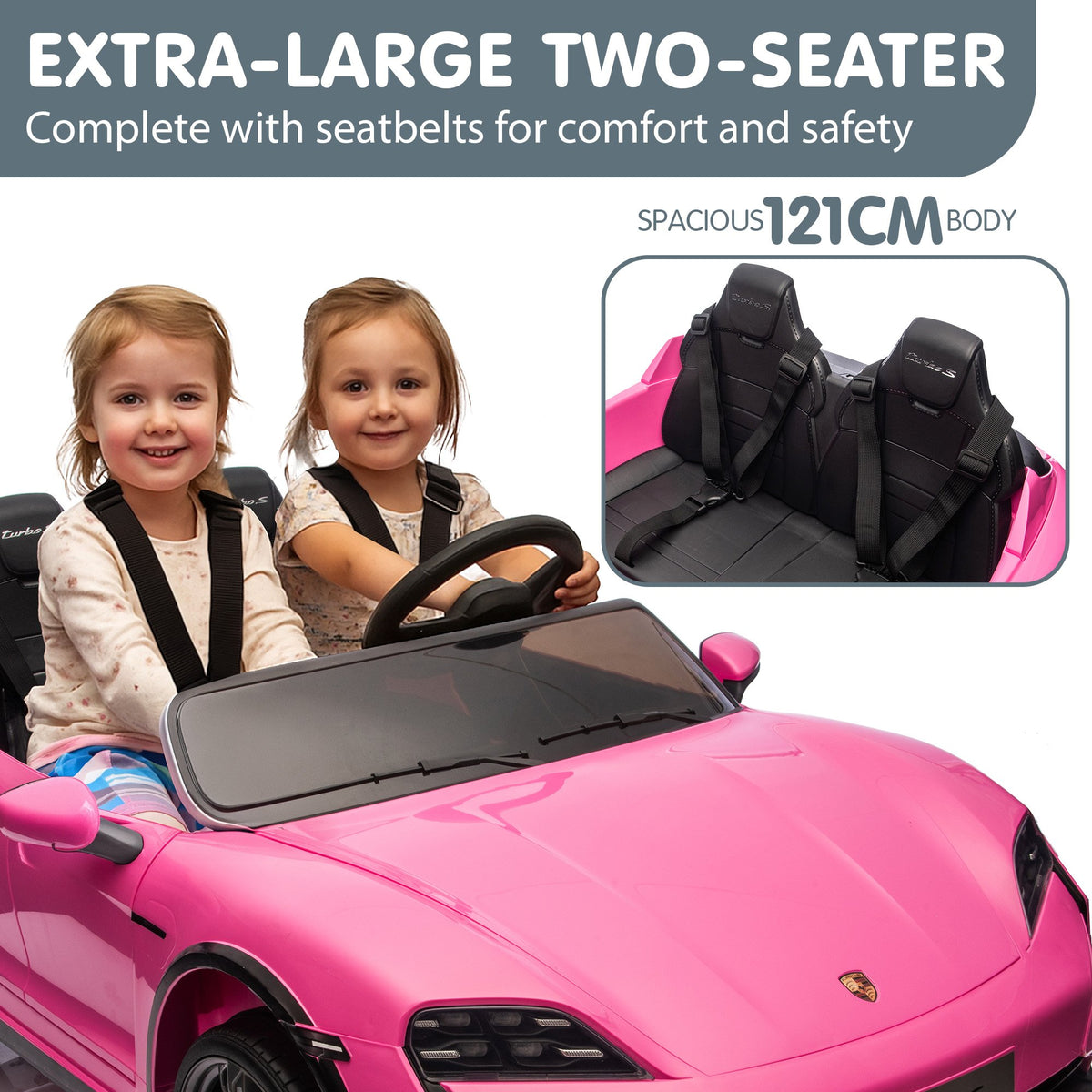Kahuna Porsche Taycan Turbo S Kids Electric Ride On Car Remote Control 90W Four Wheel Suspens