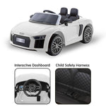 Audi Licensed Kids Electric Ride On Car Remote Control White/Yellow