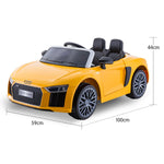 Audi Licensed Kids Electric Ride On Car Remote Control White/Yellow