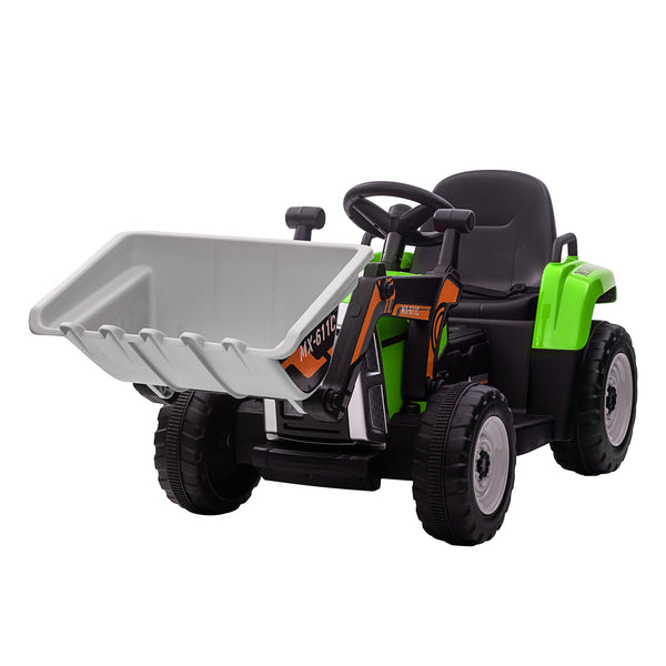  MX-611C Kids Electric Ride On Car Tractor Digger Loader Grey