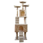 170cm Cat Tree Scratching Post Beige/Dark Grey/Silver Grey