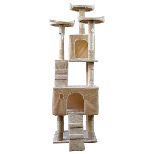  170cm Cat Tree Scratching Post Beige/Dark Grey/Silver Grey