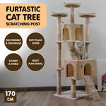 170cm Cat Tree Scratching Post Beige/Dark Grey/Silver Grey