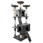 170cm Cat Tree Scratching Post Beige/Dark Grey/Silver Grey