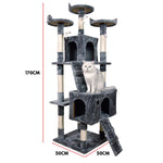 170cm Cat Tree Scratching Post Beige/Dark Grey/Silver Grey