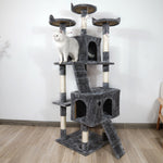 170cm Cat Tree Scratching Post Beige/Dark Grey/Silver Grey