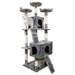 170cm Cat Tree Scratching Post Beige/Dark Grey/Silver Grey