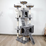 170cm Cat Tree Scratching Post Beige/Dark Grey/Silver Grey