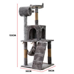 135cm Cat Tree Scratching Post Beige/ Dark Grey/ Silver Grey