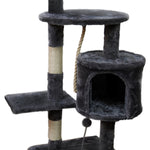 110cm Cat Tree Scratching Post - Beige/Dark Grey/Silver Grey