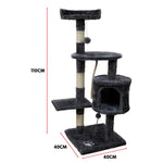 110cm Cat Tree Scratching Post - Beige/Dark Grey/Silver Grey