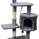 110cm Cat Tree Scratching Post - Beige/Dark Grey/Silver Grey