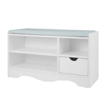 Shoe Rack Cabinet Organiser Grey Cushion - 80 x 30 x 45 - White