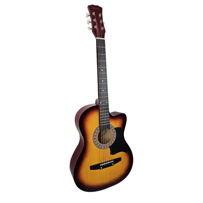 38in Acoustic Guitar Steel Strings Carry Bag Shoulder Strap Sun Burst
