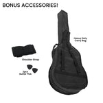 38in Acoustic Guitar Steel Strings Carry Bag Shoulder Strap Sun Burst