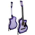 38in Pro Cutaway Acoustic Guitar with Carry Bag - Purple Burst