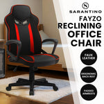 Fayzo Gaming Chair Black Red Office Reclining Adjustable Mesh Seat