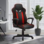 Fayzo Gaming Chair Black Red Office Reclining Adjustable Mesh Seat