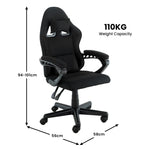 Antre Kids Study Gaming Chair Black Adjustable Computer Seat Ergonomic Back