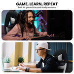 Antre Kids Study Gaming Chair Black & White Adjustable Computer Seat Ergonomic