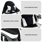 Antre Kids Study Gaming Chair Black & White Adjustable Computer Seat Ergonomic