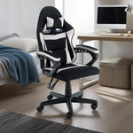 Antre Kids Study Gaming Chair Black & White Adjustable Computer Seat Ergonomic