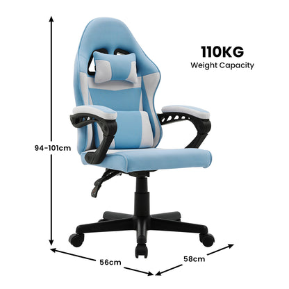 Antre Kids Study Gaming Chair Black & White Adjustable Office Desk Seat