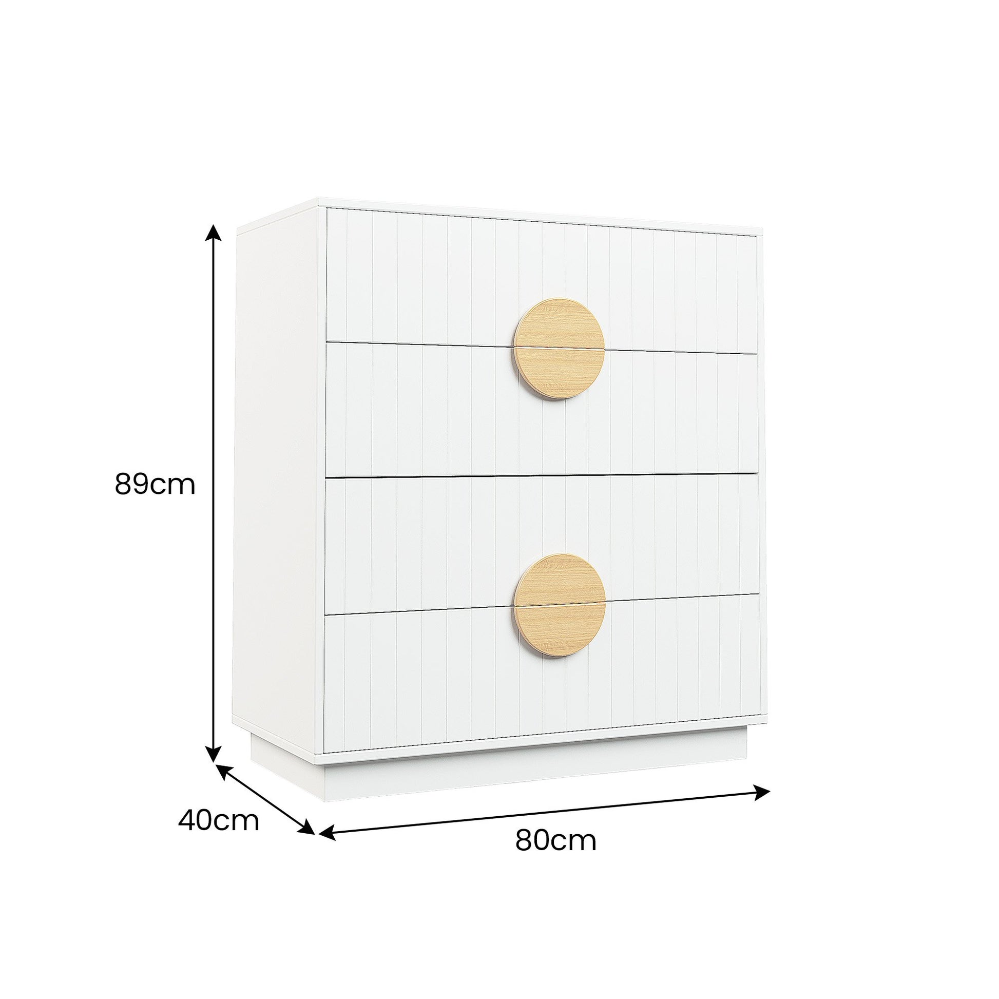 White Tallboy Drawer Chest