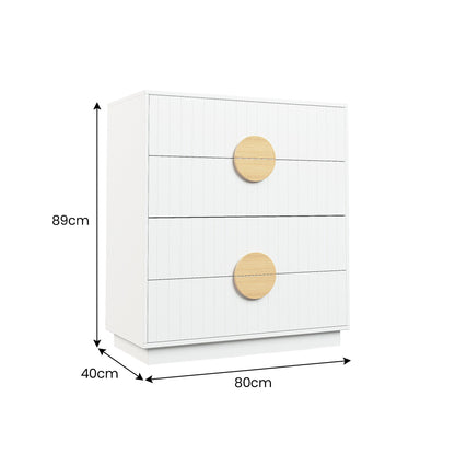 White Tallboy Drawer Chest