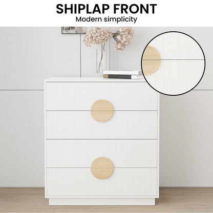 White Tallboy Drawer Chest