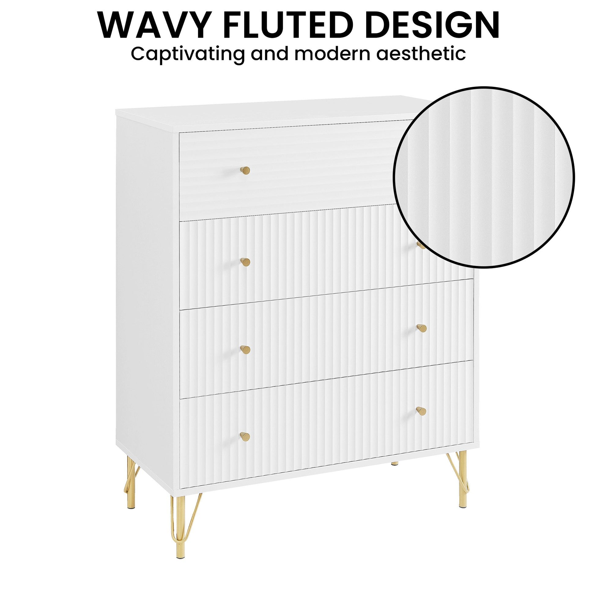 Rocco White Drawer Chest