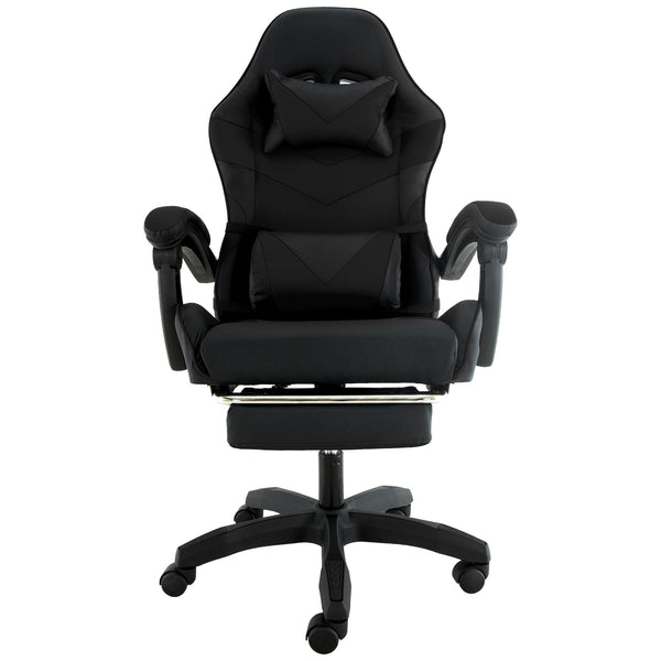  Cueva Reclining High Back Gaming Office Chair Black with Retractable Footrest