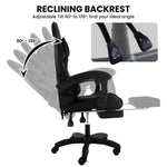 Cueva Reclining High Back Gaming Office Chair Black with Retractable Footrest