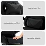 Cueva Reclining High Back Gaming Office Chair Black with Retractable Footrest