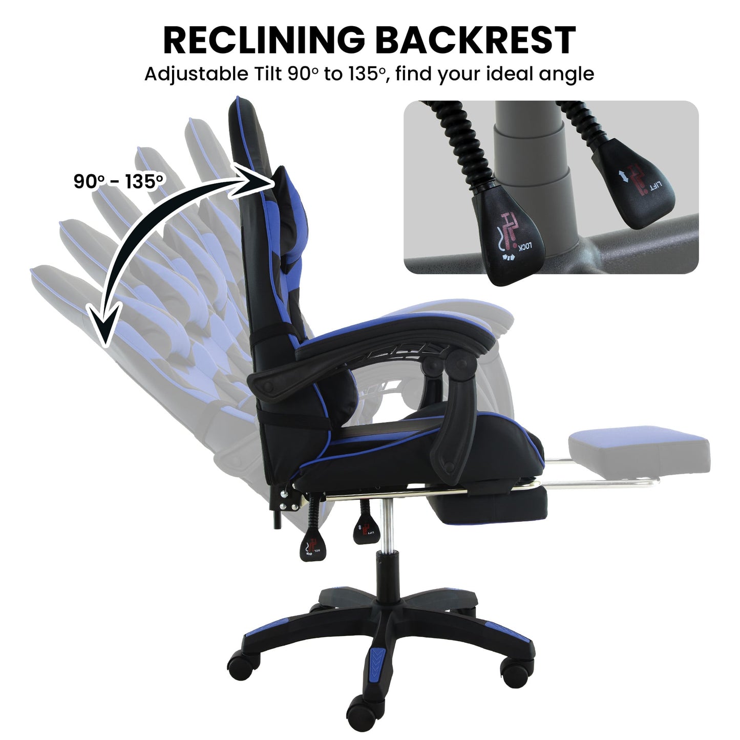 Reclining Office Chair High Back 62x56x109119cm