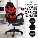 Cueva Reclining High Back Gaming Office Chair with Retractable Footrest