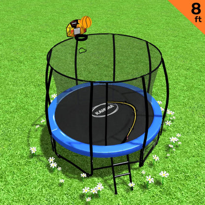 Trampoline With Basketball Set Blue 1x8cm