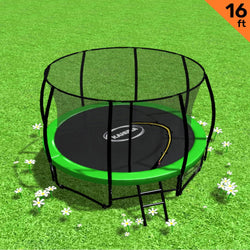 Heavy Duty 16ft Outdoor Trampoline Green Backyard Jumping Toy