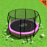 12ft Outdoor Trampoline Pink Backyard Fun Fitness Jumping Play